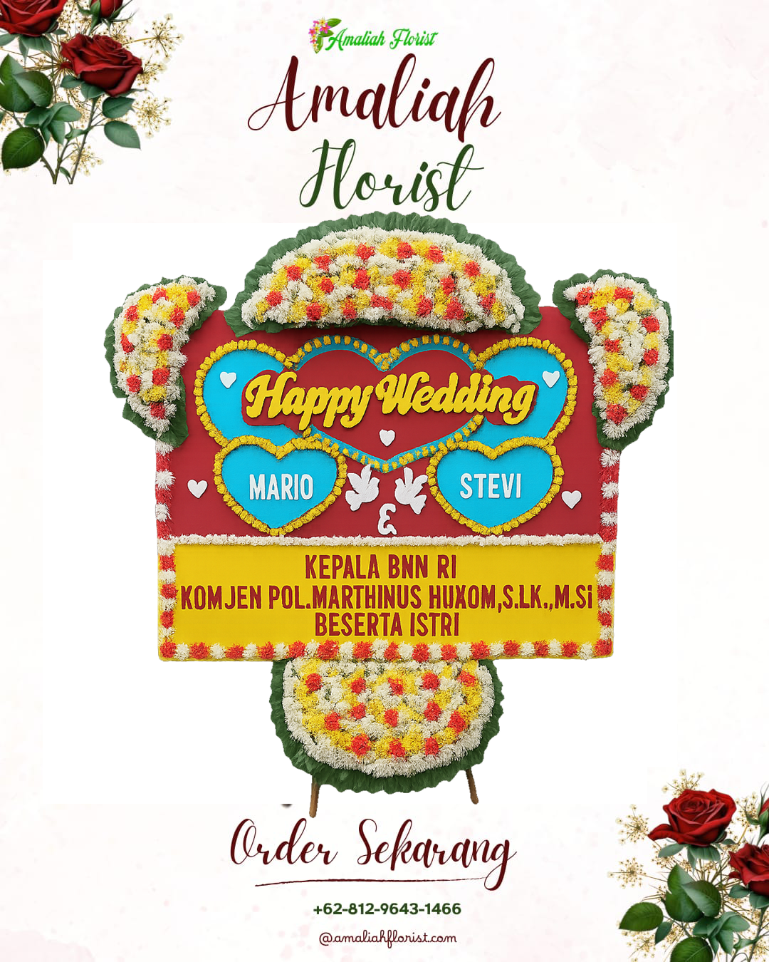Papan Bunga Pernikahan Panji